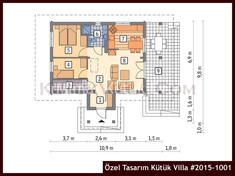 Özel Tasarım Kütük Villa #2015-1001 Kütük Ev İç/Dış Görseli 2