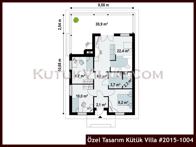 Özel Tasarım Kütük Villa #2015-1004 Kütük Ev İç/Dış Görseli 2