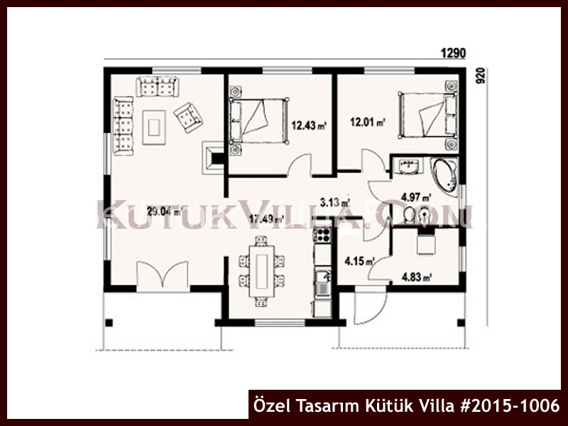 Özel Tasarım Kütük Villa #2015-1006 Kütük Ev İç/Dış Görseli 2