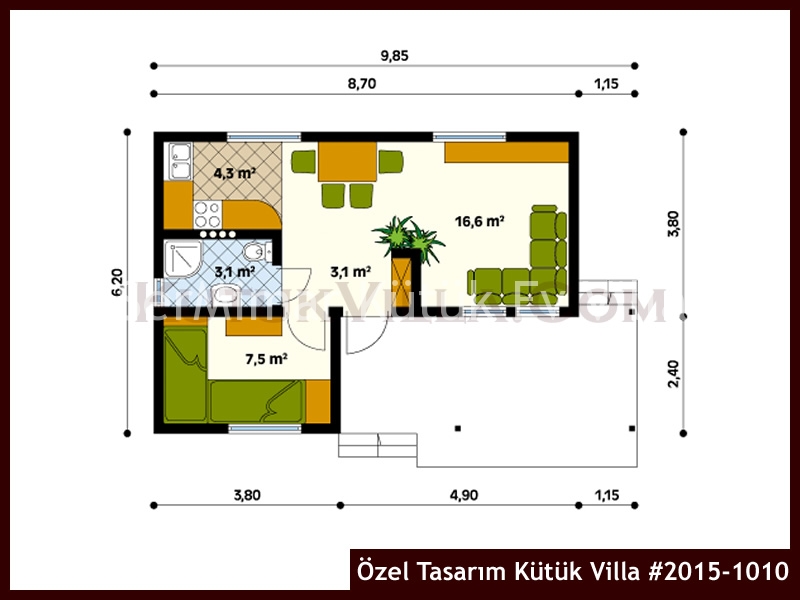 Özel Tasarım Kütük Villa #2015-1010 Kütük Ev İç/Dış Görseli 2
