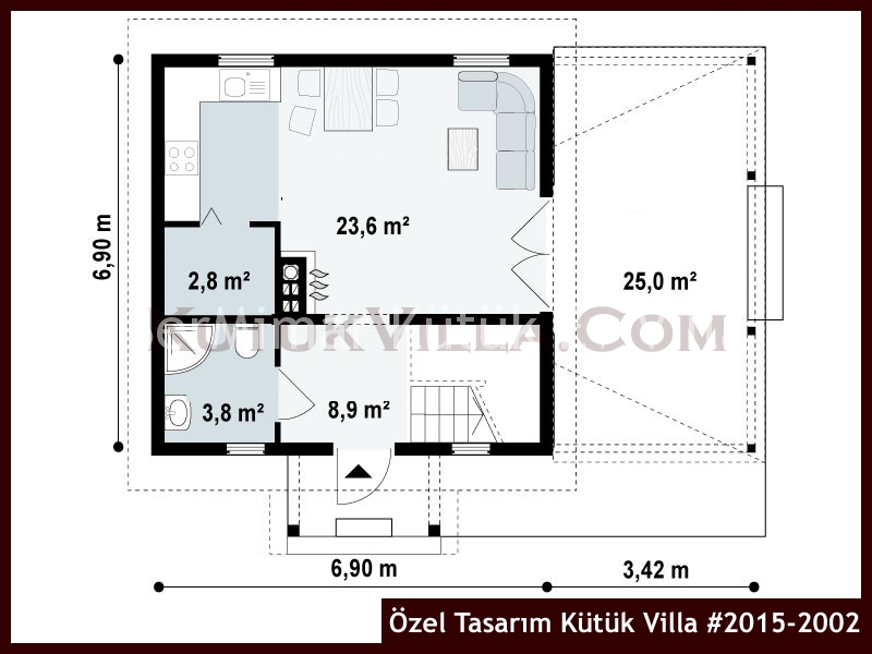 Özel Tasarım Kütük Villa #2015-2002 Kütük Ev İç/Dış Görseli 2