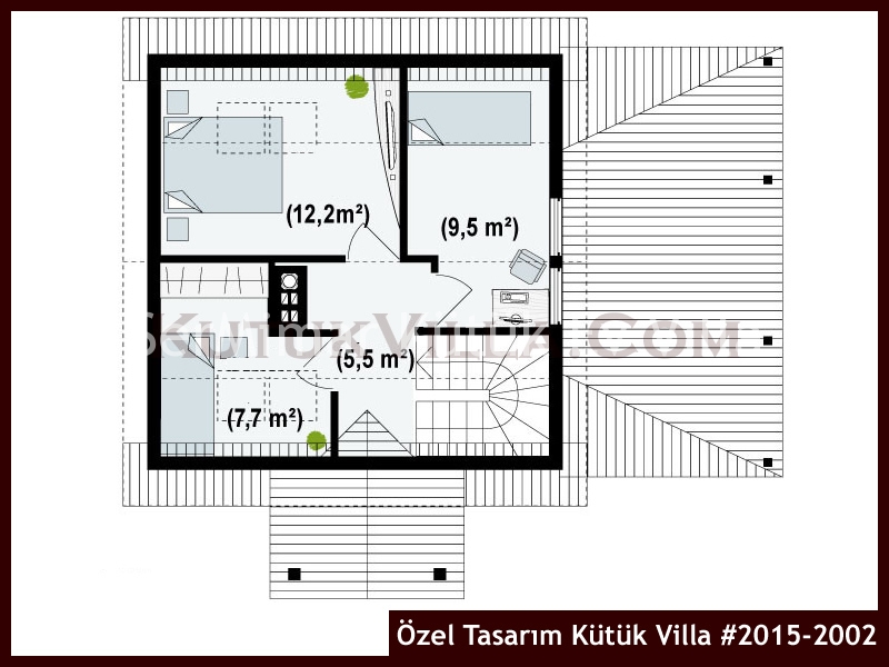Özel Tasarım Kütük Villa #2015-2002 Kütük Ev İç/Dış Görseli 3