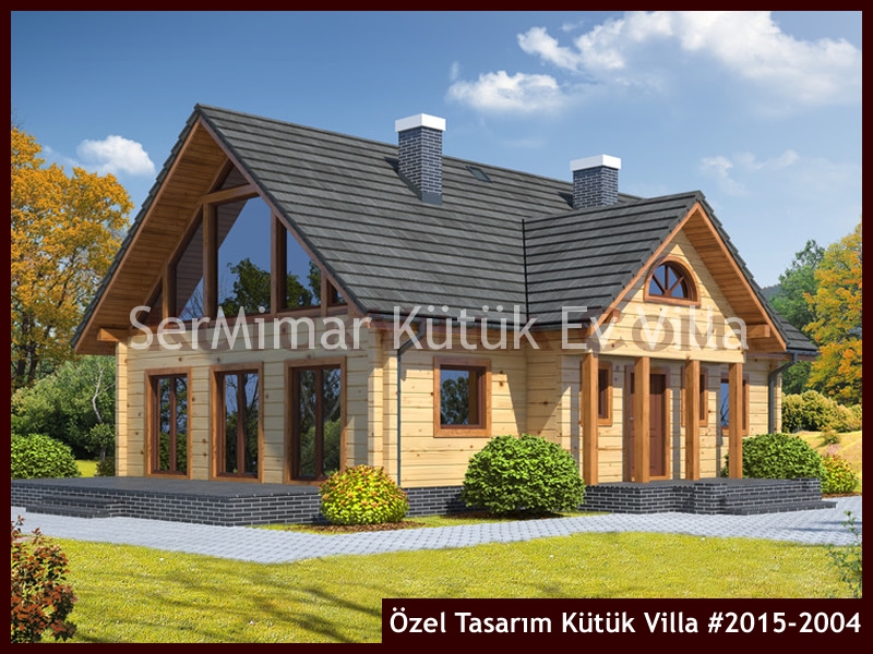 Özel Tasarım Kütük Villa #2015-2004 Ahşap Villa