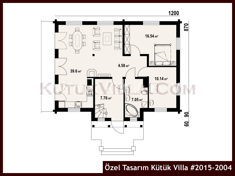 Özel Tasarım Kütük Villa #2015-2004 Kütük Ev İç/Dış Görseli 2