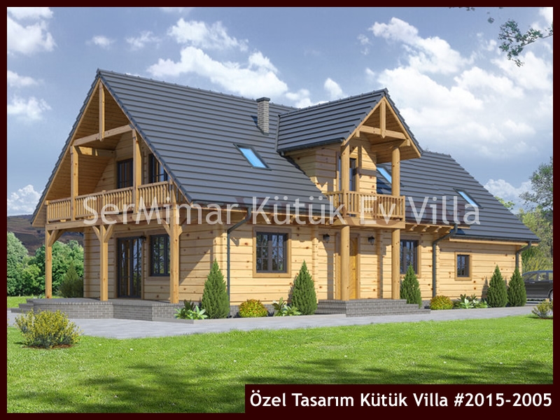 Özel Tasarım Kütük Villa #2015-2005 Ahşap Villa