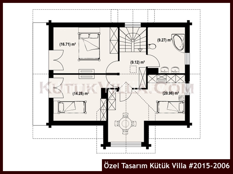 Özel Tasarım Kütük Villa #2015-2006 Kütük Ev İç/Dış Görseli 3