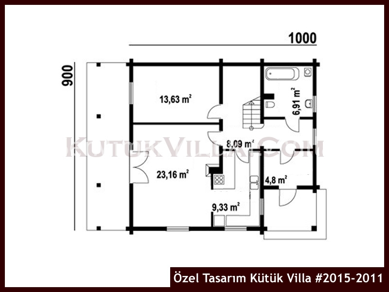 Özel Tasarım Kütük Villa #2015-2011 Kütük Ev İç/Dış Görseli 2