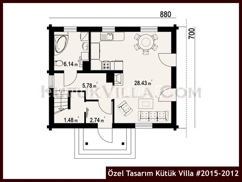 Özel Tasarım Kütük Villa #2015-2012 Kütük Ev İç/Dış Görseli 2