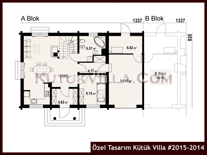Özel Tasarım Kütük Villa #2015-2014 Kütük Ev İç/Dış Görseli 2