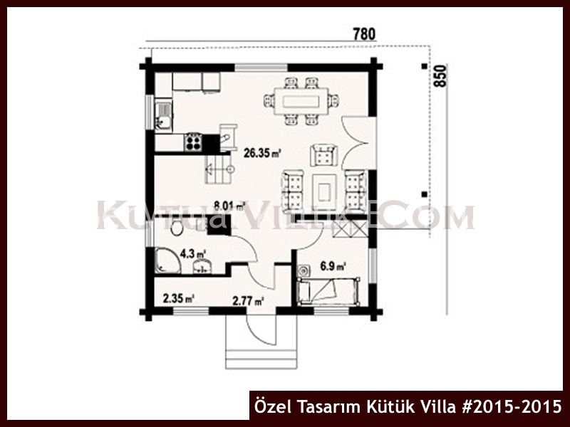 Özel Tasarım Kütük Villa #2015-2015 Kütük Ev İç/Dış Görseli 2