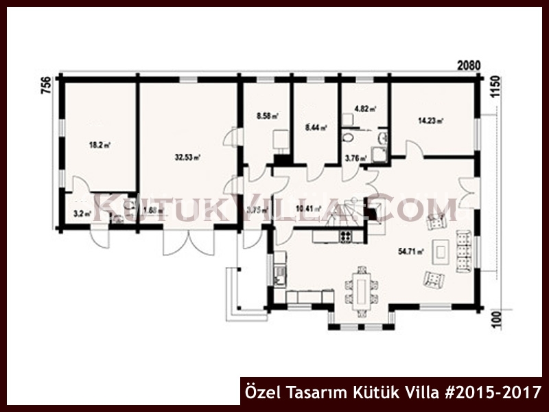Özel Tasarım Kütük Villa #2015-2017 Kütük Ev İç/Dış Görseli 2