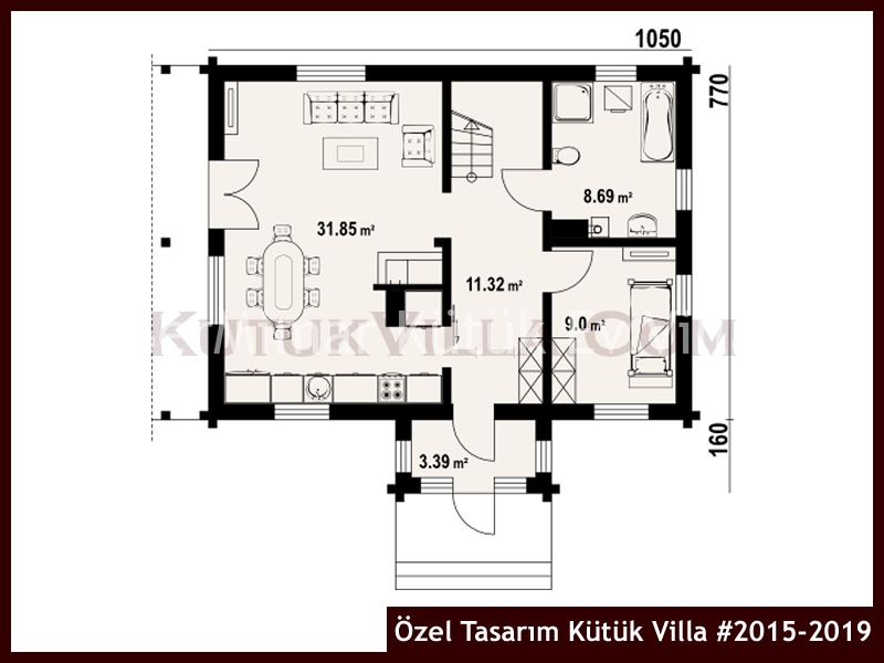 Özel Tasarım Kütük Villa #2015-2019 Kütük Ev İç/Dış Görseli 2