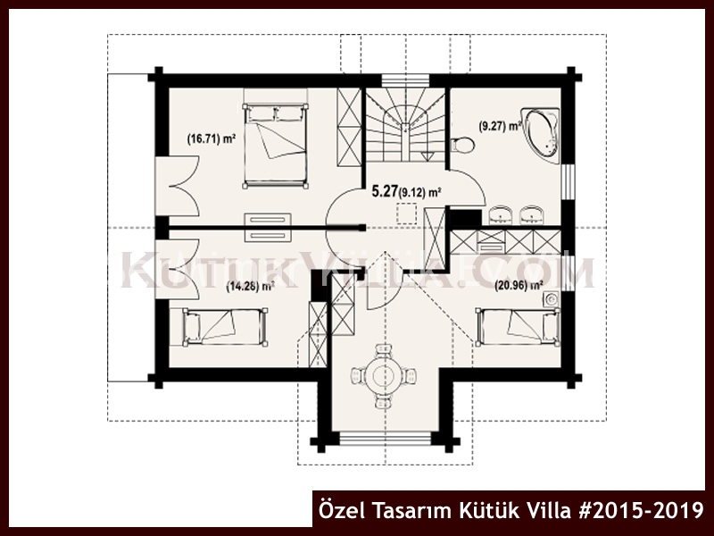 Özel Tasarım Kütük Villa #2015-2019 Kütük Ev İç/Dış Görseli 3