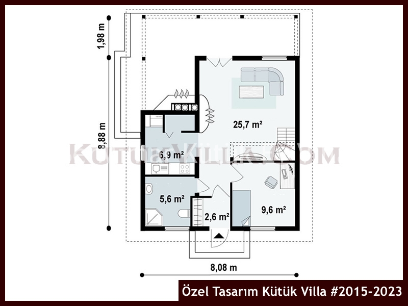 Özel Tasarım Kütük Villa #2015-2023 Kütük Ev İç/Dış Görseli 2