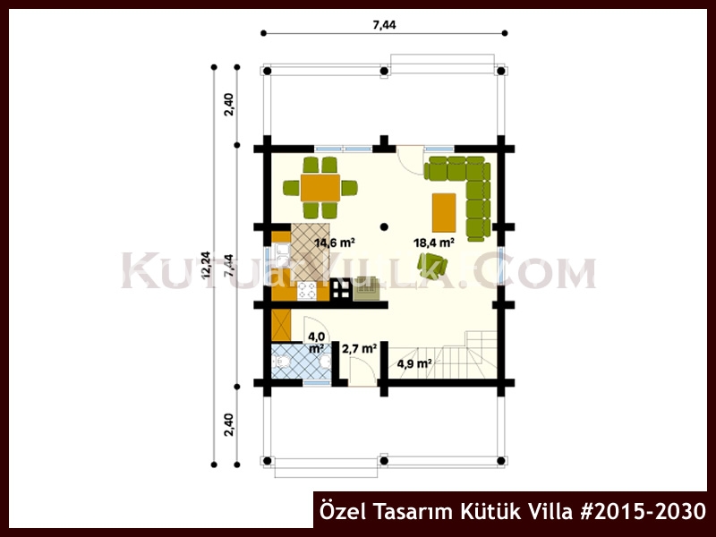 Özel Tasarım Kütük Villa #2015-2030 Kütük Ev İç/Dış Görseli 2